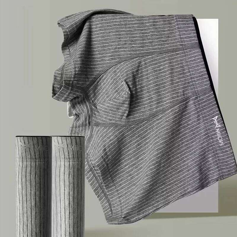 MiiOW 4Pcs Cotton Men's Boxer Underwear Graphene Antibacterial Man Trunks Breathable Striped Men Underpants Boxers Male Panties X251225