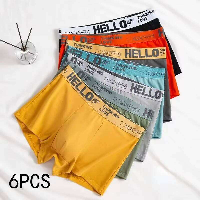 6pieces Mens Underwear Pure Men Panties Breathable Boxer Shorts Comfortable soft X251225