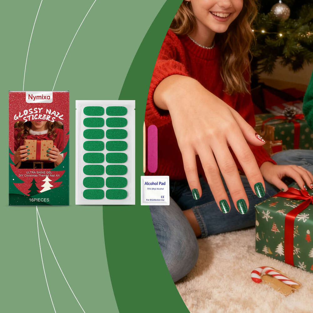 Nymixa Christmas Soft Gel Set DIY Creative Colorful Mixed Color Convenient Nail Art Decoration Stickers