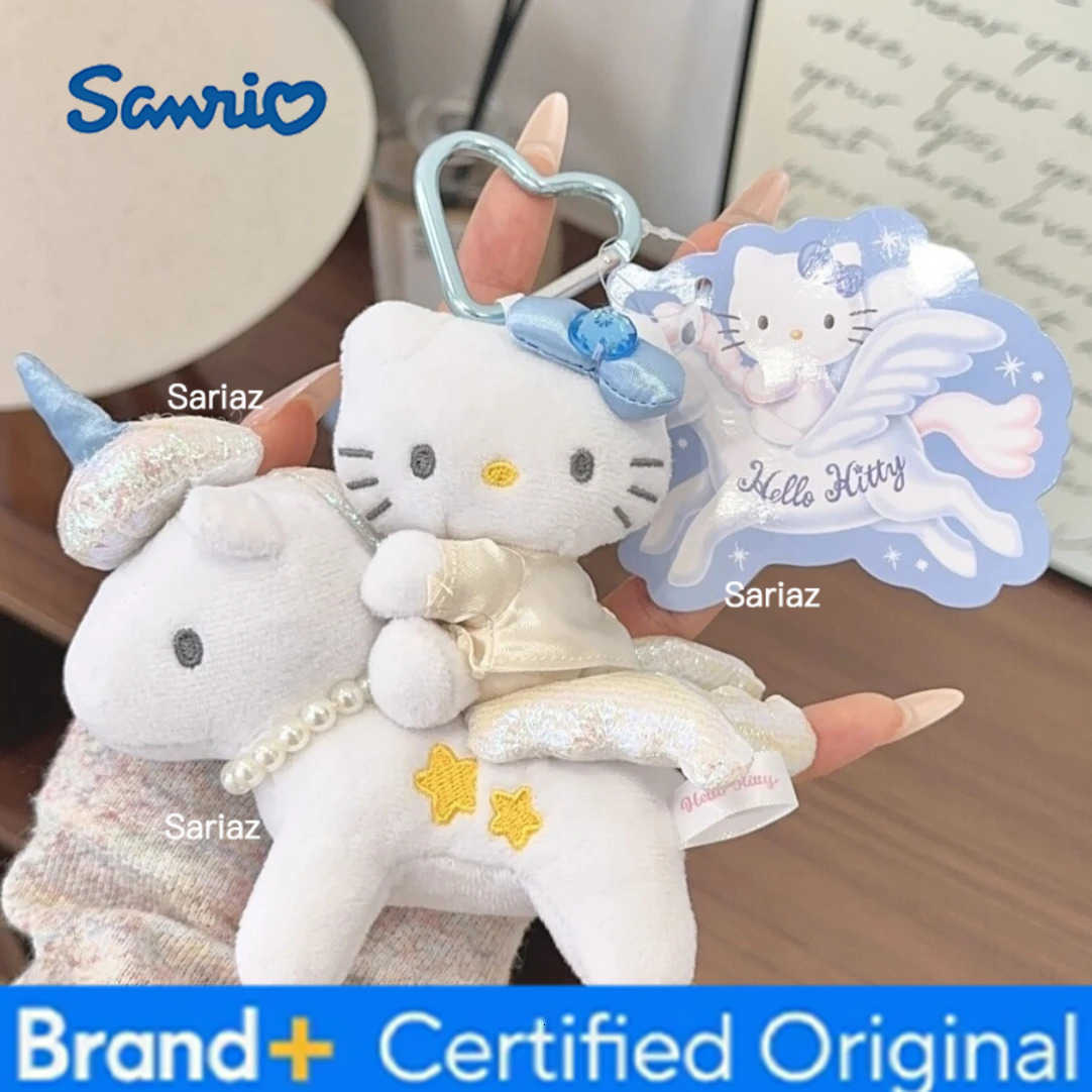 Sanrio New 12cm Plush Doll Keychain Hello Kitty Keyring Kawaii Unicorn Stuffed Bag Charm Surprise Birthday Gifts Sweet Pendant H251225