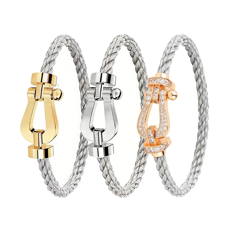 2025 Luxury Crystal Brand Fredd Bracelet Fashion Big Horseshoe Buckle Hand Rope High Quality 18k Steel Wire Chain Bracelet Designer for Men and Women Christmas Gifts