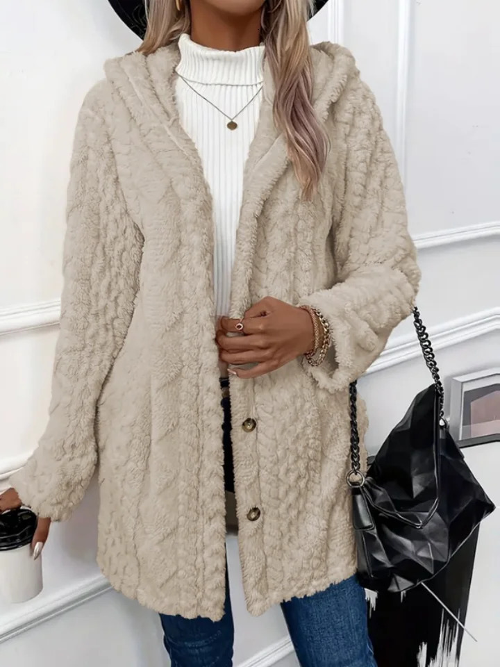 Winter Fashion Warm Long Sleeve Cardigan Hooded Women Coat Casual Elegant Outwear 251225