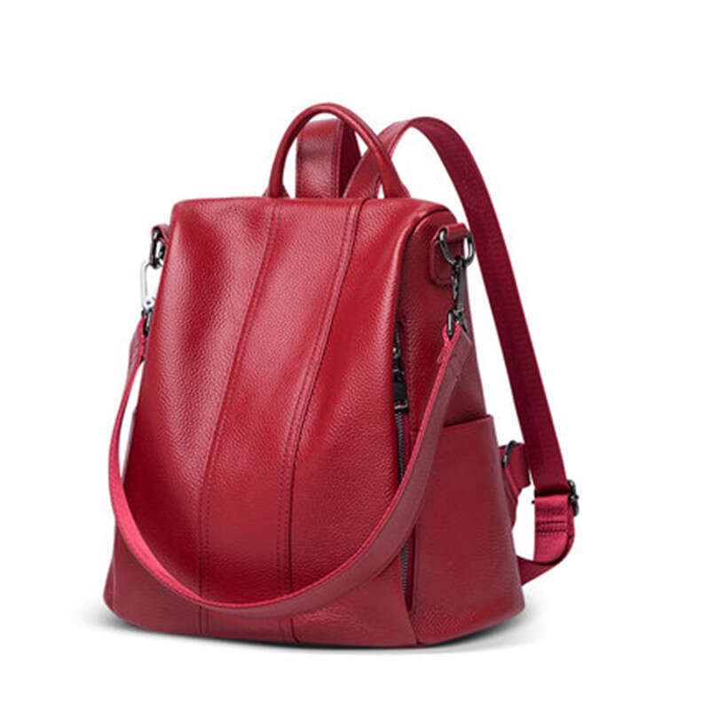 Luxury Shoulder Bag Handbag Hobo New Street Trendy Women's Luggage Leather Solid Color Backpack Leather Car Seam Women's Backpack Leather