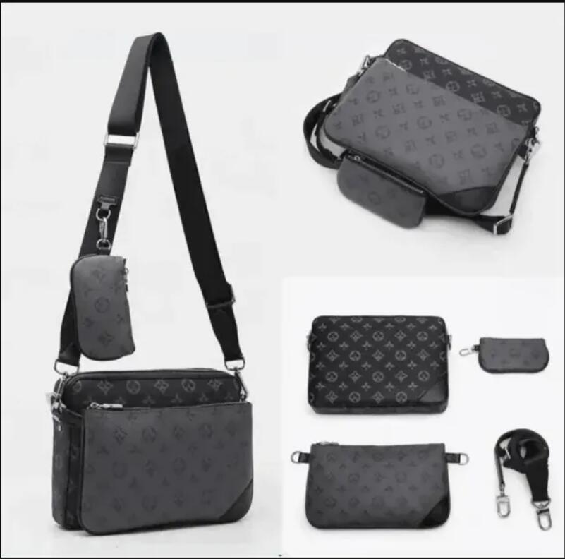 Mens Luxury Designer Shoulder Bags Outdoor Crossbody Messenger Satchel Backpack Trio - High Quality Composite Package