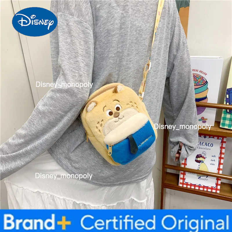 Disney 2025 Stitch Winnie Bear Cute Plush Crossbody Bag Cartoon Doll Mobile Phone Bag H251225