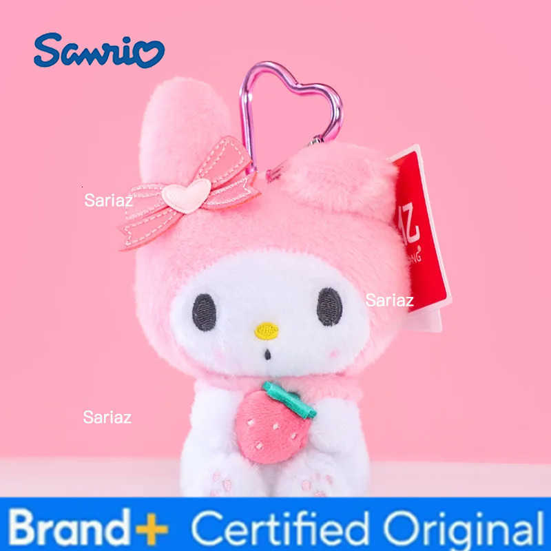 Sanrio 12cm Genuin My Melody Kuromi Cinnamoroll Kt Cat Plush Toy Anime Stuffed Animals Keychains Small Pendant Backpack Hangings H251225