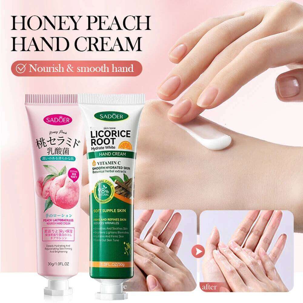 1pcs Peach Lactobacillus Cream Anti-Drying Crack Moisturizing Repairing Vitamin C Licorice Hand Creams Hands Skin Care X251225