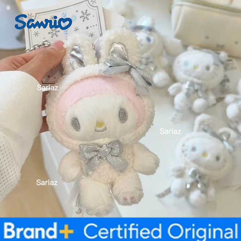 Sanrio First Snow Winter Collection Kuromi Kitty Melody Anime Plush doll Pendant Snow bunny Cinnamoroll Stuffed Animals charm H251225