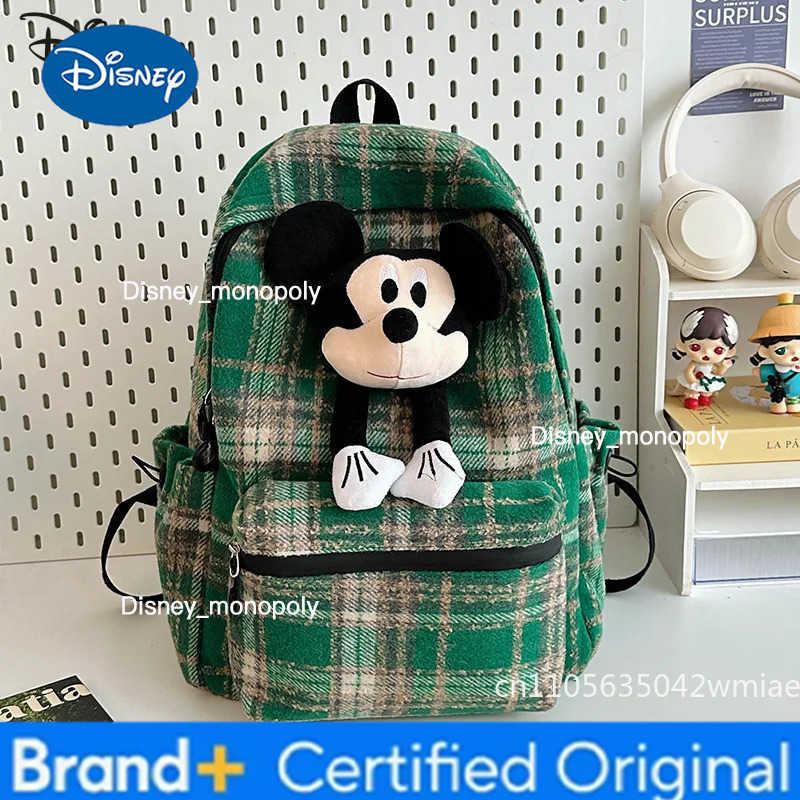 Disney Mickey 2026 New 3D Doll Backpack Fashionable High Quality Student Backpack Cartoon Versatile Large Capacity Girl Travel Backpack H251225
