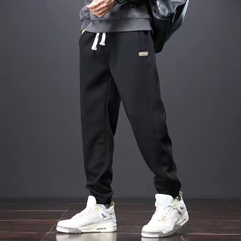 2026 Spring & Autumn New Loose-Fit Cuffed Athletic Sweatpants for Men | Winter & Fall Fleece-Lined Workwear Casual Pants