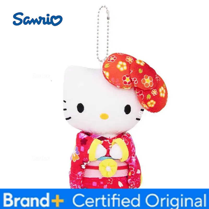 Sanrio Cute Cartoon Kawaii Festival Kimono Kuromi My Melody Cinnamoroll Hellokitty Plush Doll Keychain Bag Pendant Toy Gift H251225
