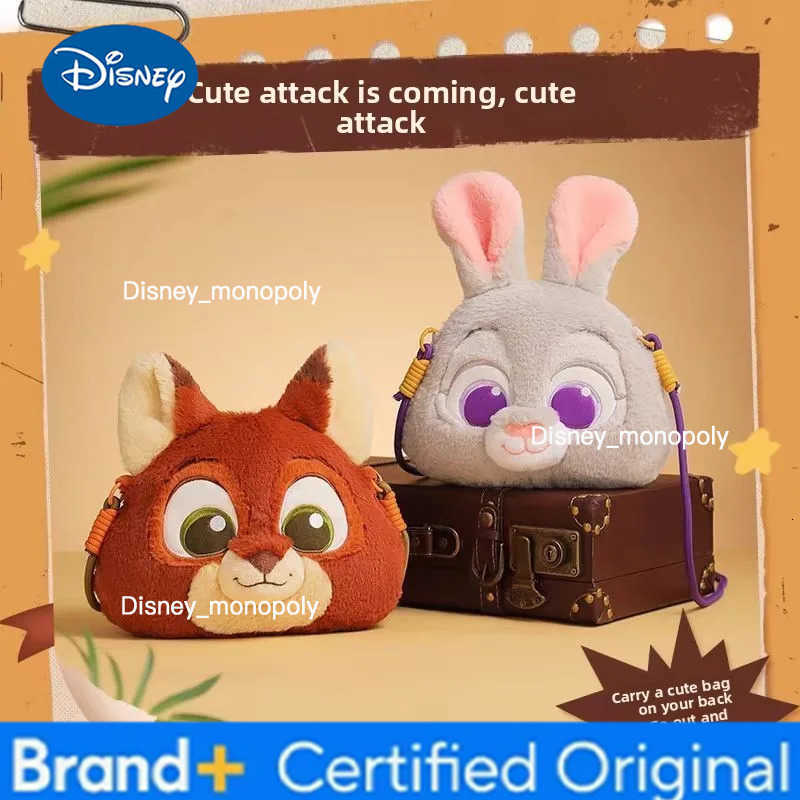 Disney Kawaii Zootopia Cartoon Crossbody Bag Judy Nick Big Headed Bag Crossbody Plush Bag for Cosplay Costumes Accessories Gift H251225