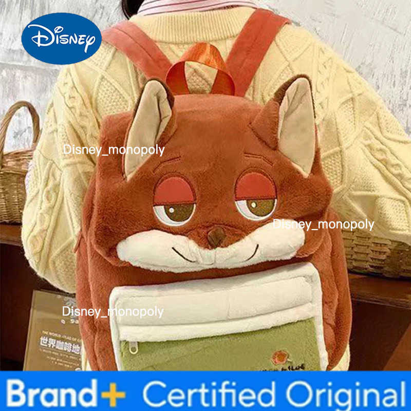 Disney Zootopia plush backpack Nick Wilde Judith Laverne Hopps Large Capacity Schoolbag Commuter Backpack Christmas gift H251225