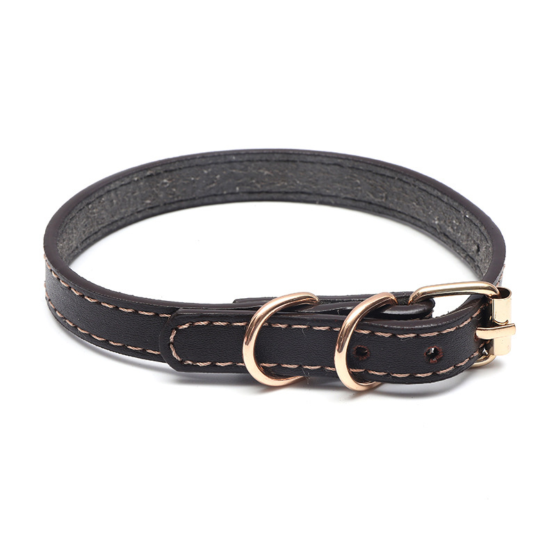 Adjustable PU Leather Dog Collar with Thick Soft Padding and Metal Buckle Safe Non-toxic Pet Collar