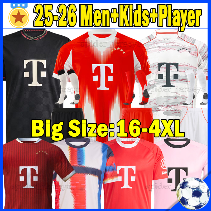 XXXL 4XL 25 26 Bayern MUSIALA KANE Soccer jerseys LUIS DIAZ OLISE KIMMICH N.JACKSON GORETZKA GNABRY MUNICH 2025 2026 Player goalkeeper NEUER Football shirts kids Kits