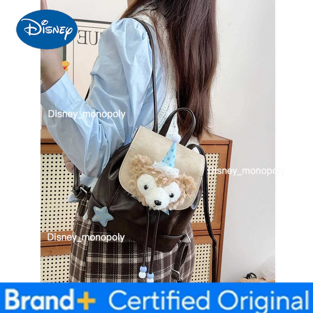Disney Cute Christmas Bear Plush Cartoon Backpack for Children Large Capacity JK Backpack Birthday Gift for Girl H251225