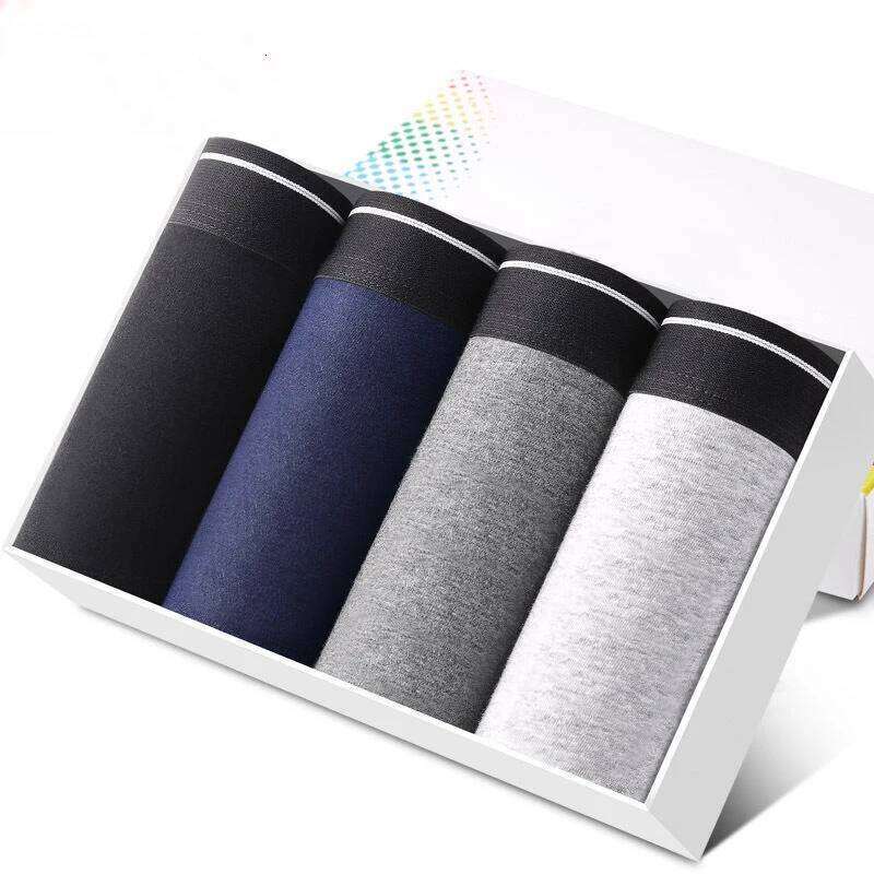 4pcs Men's Panties Sexy Shorts Cotton Underwear Male Breathable Boxers Solid Boxershorts Brand Underpants X251225