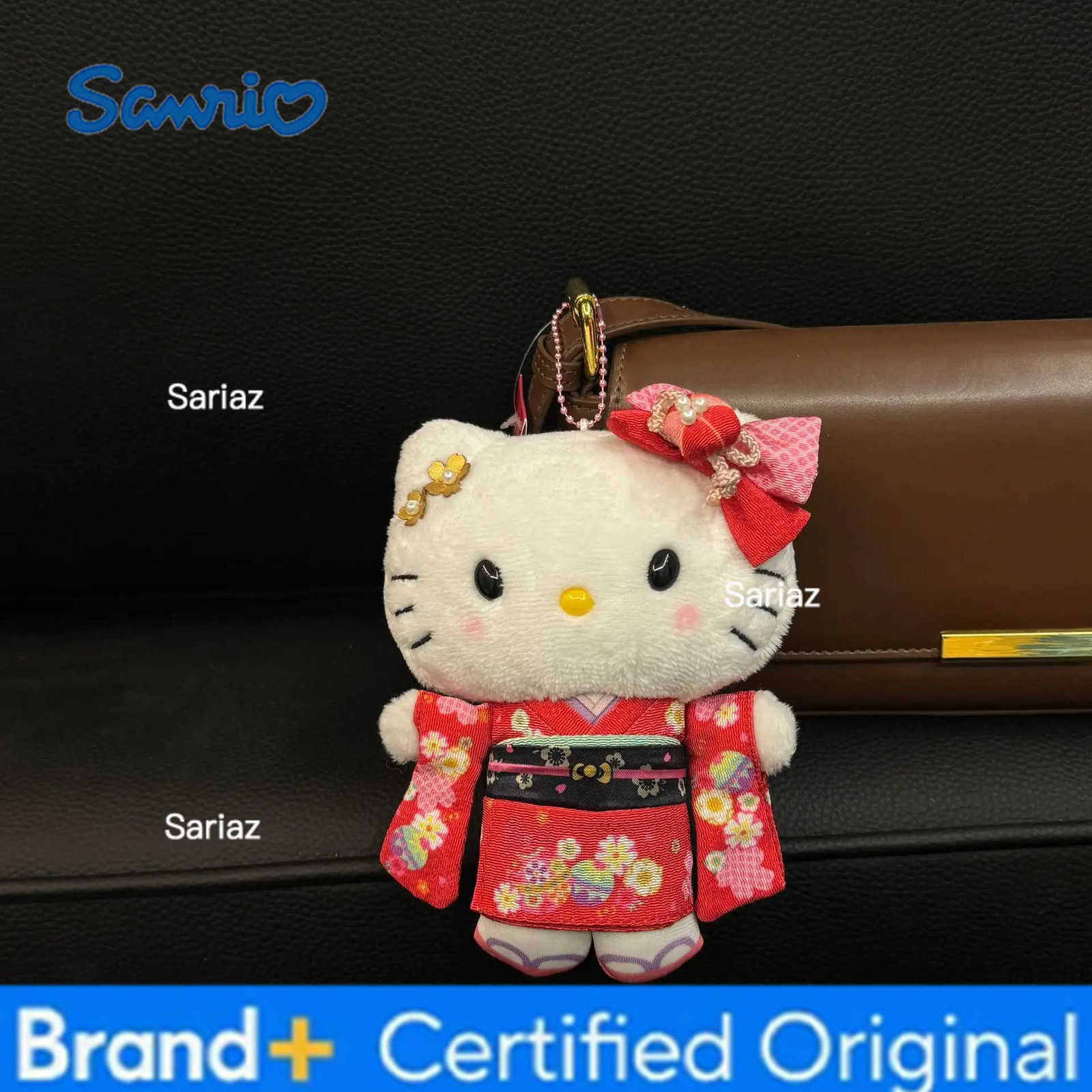Sanrio New Hello Kitty Cute Plush Doll Kimono Dress Up Hello Kitty Bag Pendant Hanging Doll Pendant Keychain DIY Decoration Gift H251225