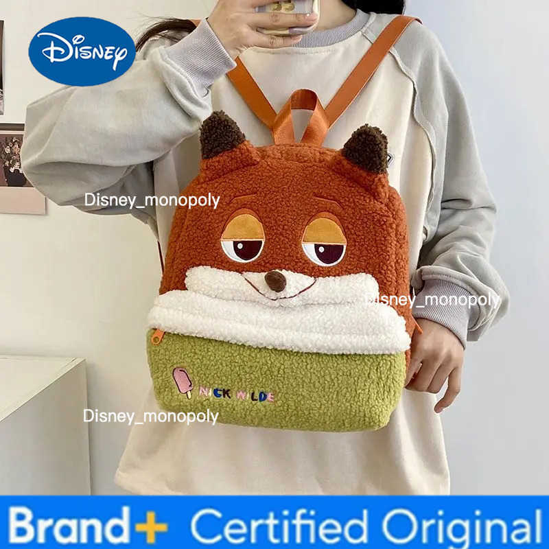 Disney Nick Judy Backpack Cute Cartoon Plush Backpack Ultra Lightweight Large Capacity Doll Bag for Students Kids Gift H251225