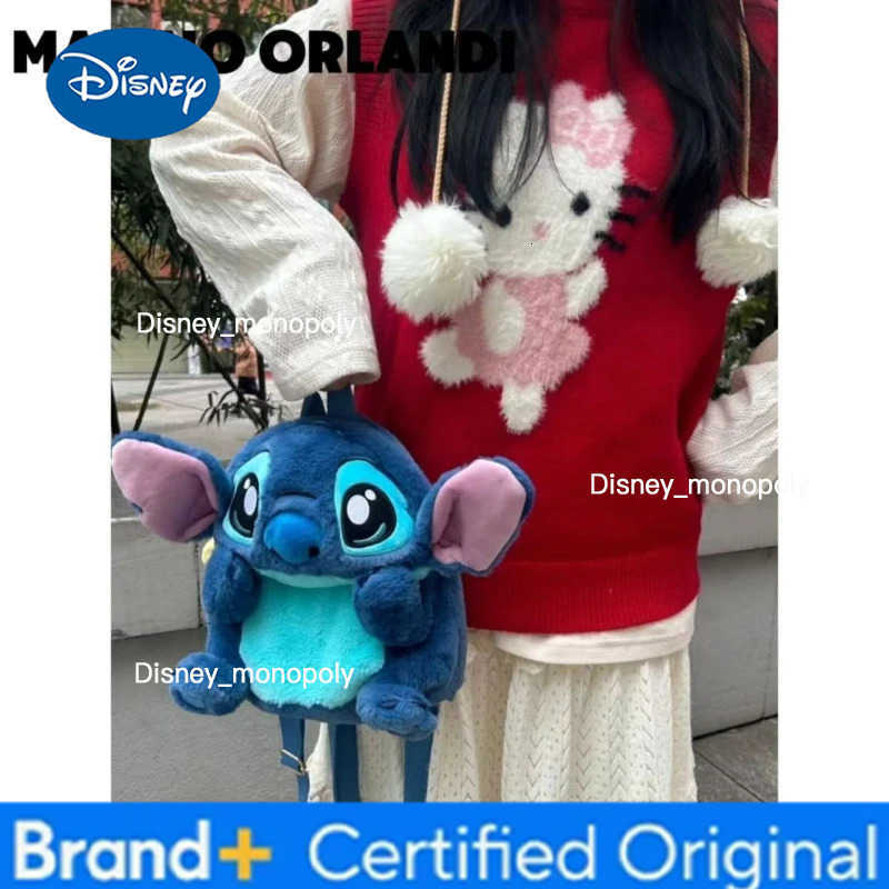 Disney 25cm Plush Backpack Cartoon Anime Stitch Stuffed Cartoon Kids Shoulder Bag Kawaii Cosplay Cute Soft for Birthday Gifts H251225