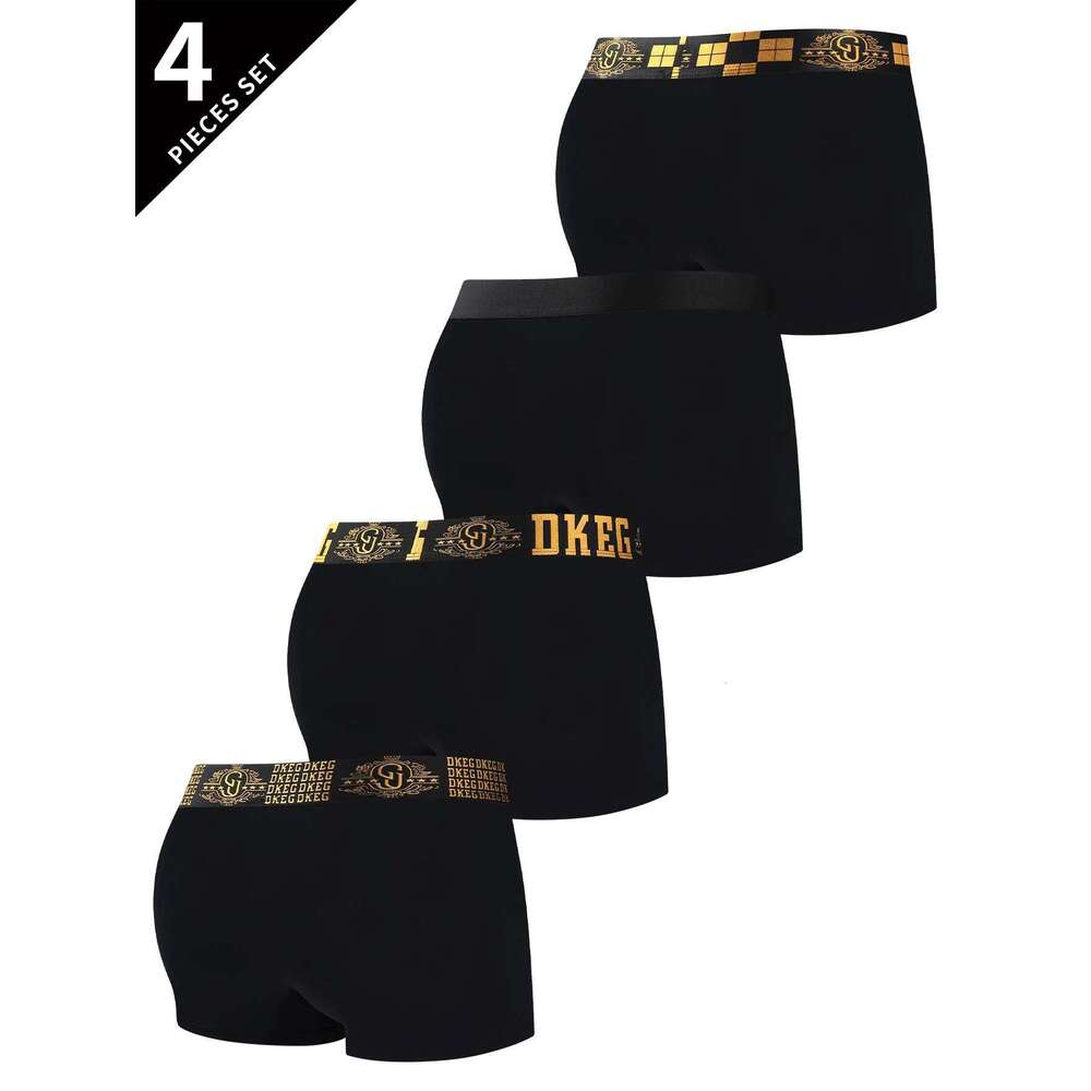 DKEG light black gold men's ice cool feeling underwear boys anti-bacterial crotch shorts head 4 combination X251225
