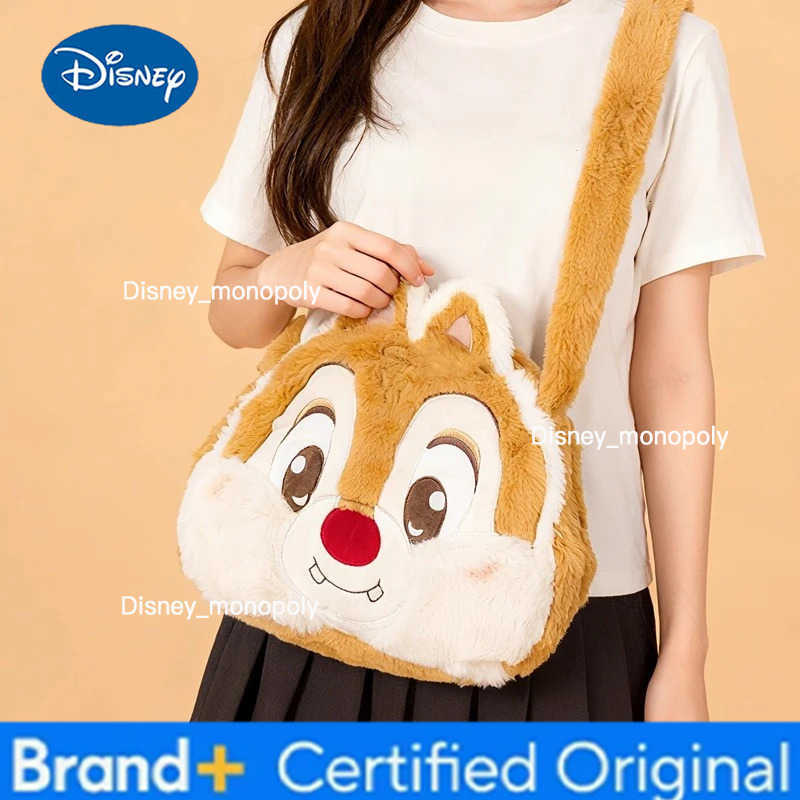 Disney Chip Dale Plush Crossbody Bag Cartoon Chip Dale Shoulder Bag Anime Merchandise Holiday Gift Commuting Multi-Compartment H251225