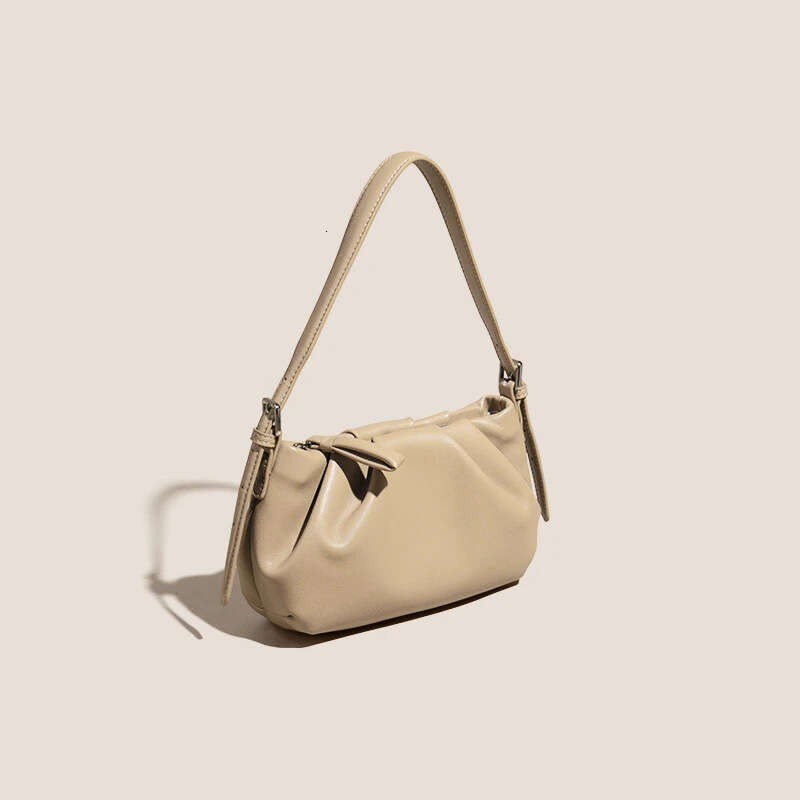 Luxury shoulder bag handbag Hobo Korean style solid color multifunctional soft cowhide pleated dumpling fashion women's crossbody bag evening bag