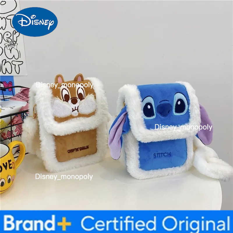Disney 2024 New Plush Cartoon Stitch Womens Crossbody Bag Fashionable Cute Casual Travel Mobile Phone Bag H251225