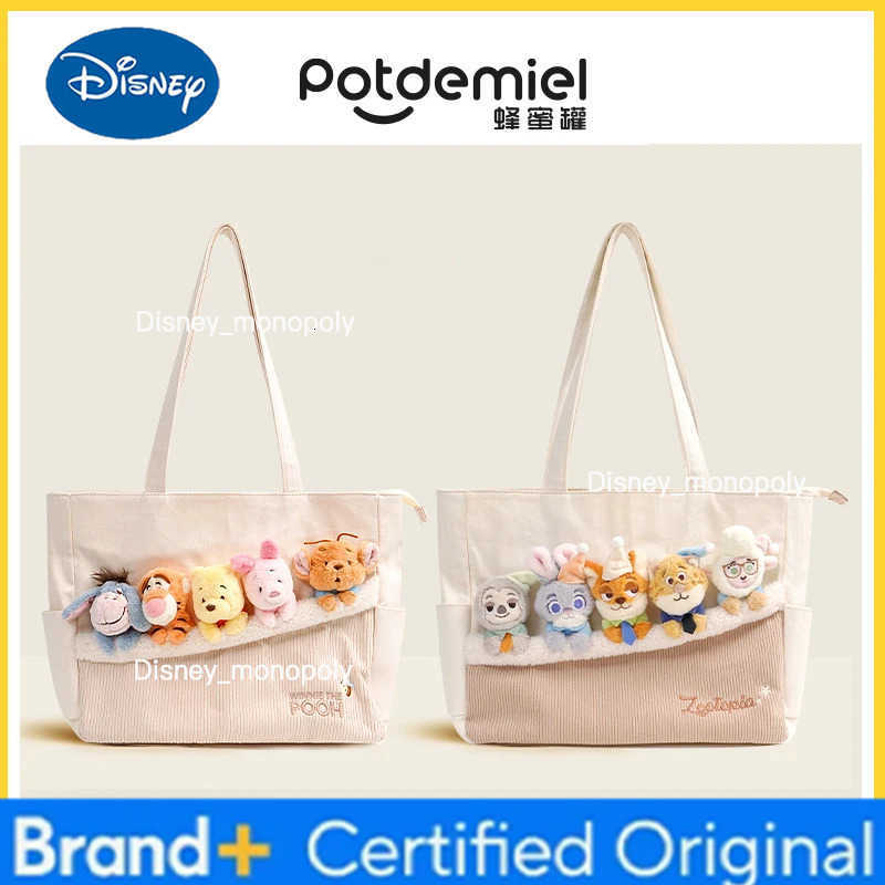 Disney Official Zootopia Toy Story Tote Bag-Plush Doll Shoulder Bag with Large Travel Capacity for Women Girls Hot College Gift H251225