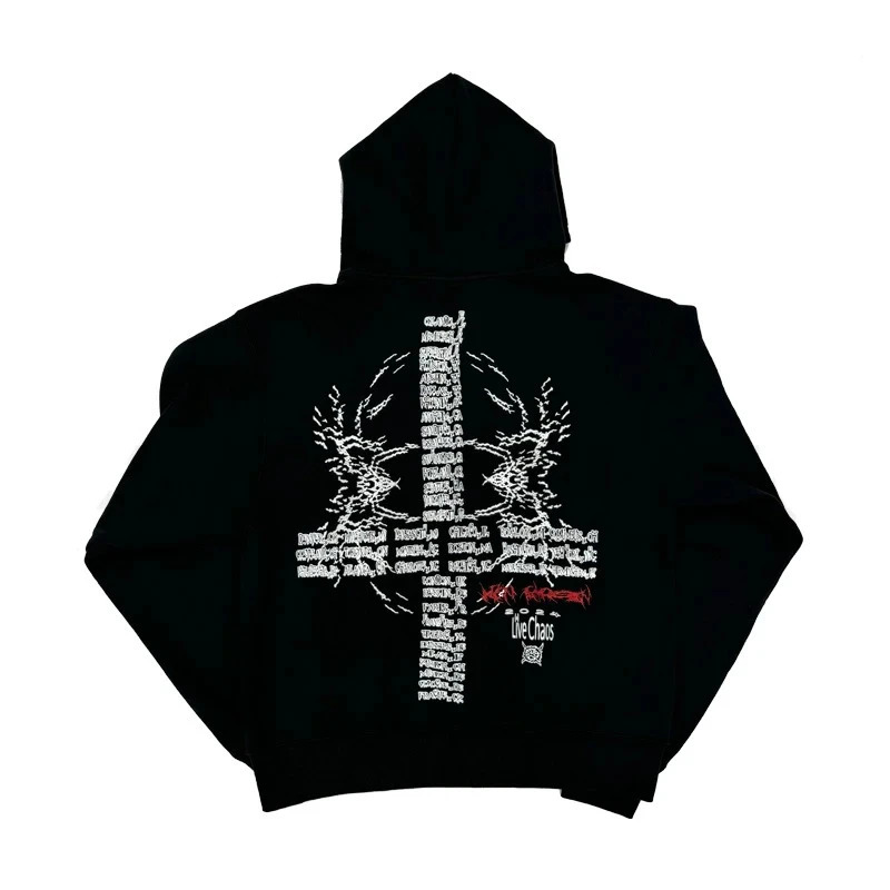 Y2K Vintage Letter Print Loose Hip Hop Punk Long Sleeved Hoodies Women Street Clothes Harajuku Sweatshirts Zipper Cardigan Coat 251225