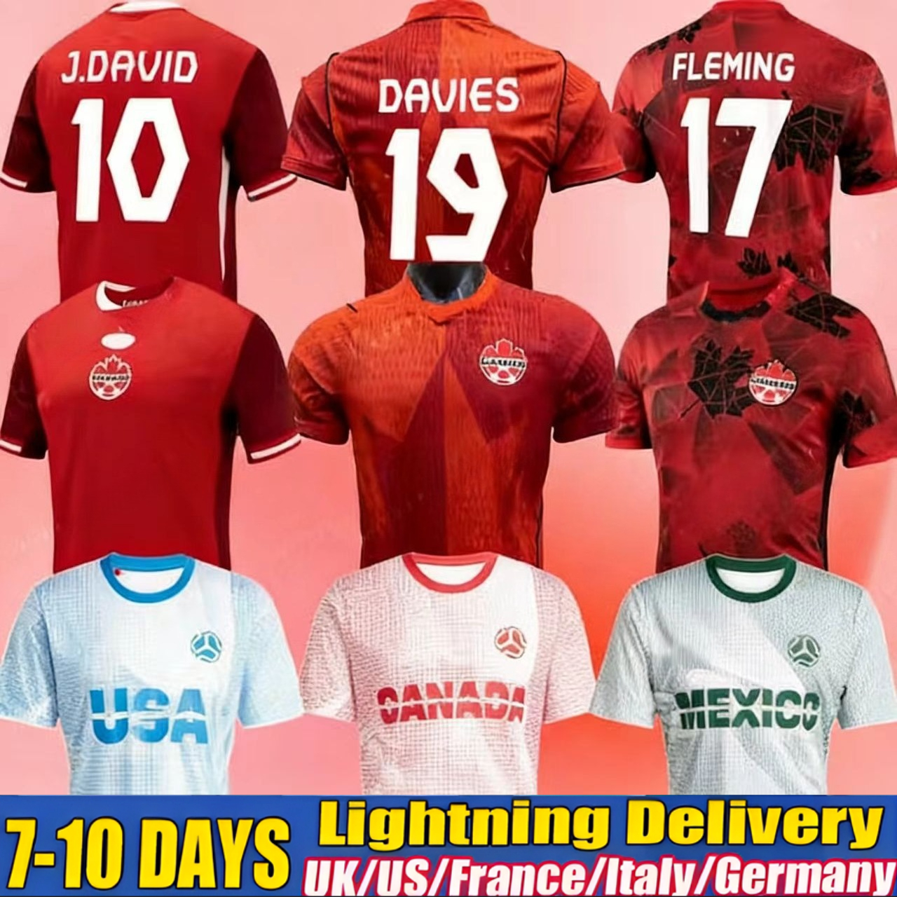 2026 Canada J.DAVID Soccer Jerseys 2026 World Cup national team DAVIES LARIN SHAFFELBURG KONE MILLAR EUSTAQUIO BUCHANAN MILLER men kids
