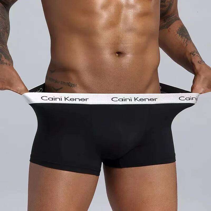 5Pcs/Men's Shorts Brand Fashion Trend Sexy Boxer Breathable Soft Boxers Classic Black Solid Color Underwear Men X251225