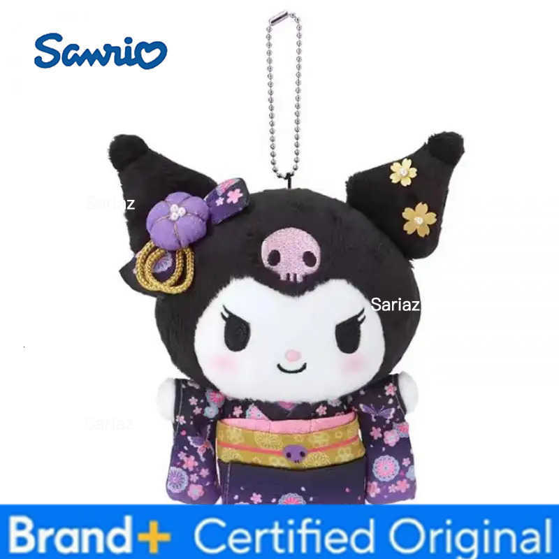Sanrio Cute Cartoon Kawaii Festival Kimono Kuromi My Melody Cinnamoroll Hellokitty Plush Doll Keychain Bag Pendant Toy Gift H251225