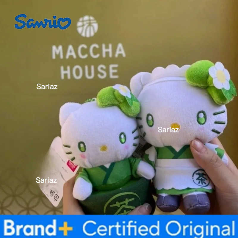 Sanrio 12CM Matcha tea Maid Series Kitty cat Melody mint green Plush doll Pendant Kawaii Japanese Matcha Cartoon Keychain Gift H251225
