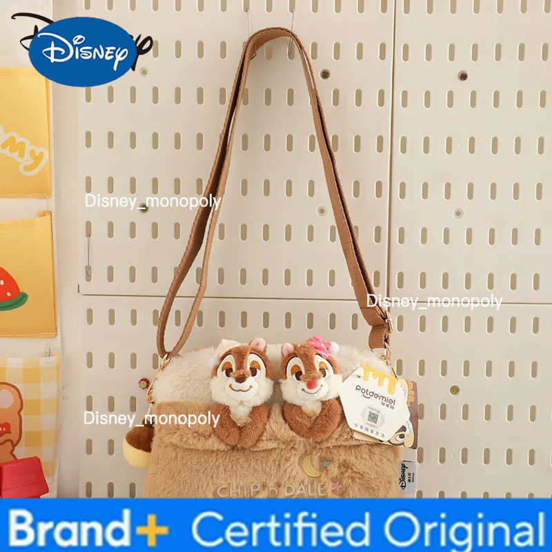 Disney Plush Crossbody Bag Cartoon Chip Dale Large Capacity Student Casual Handbag Girls Holiday Gifts Commuting H2512251