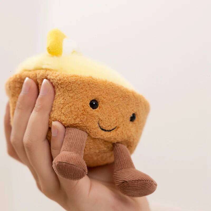 Cute Strawberry/Lemon Tart Plush Soft Stuffed Dessert Doll Kawaii Smiling Food Toy for Kids Birthday Xmas Gift Home Decor X251225