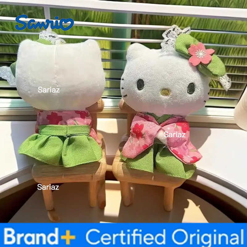 Sanrio New Japan Matcha Kimono Hello Kitty Limited Plush Doll Girl Bag Sanrios Pendant Anime Kawaii KT Car Keychain Decoration Gift H251225