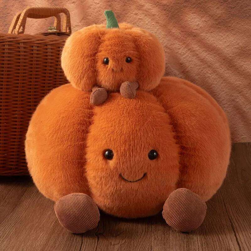 Cartoon Plushies Soft Pumpkin with Smile Face Halloween Decorations Plant Stuffed Doll Holiday Throw Pillow X251225