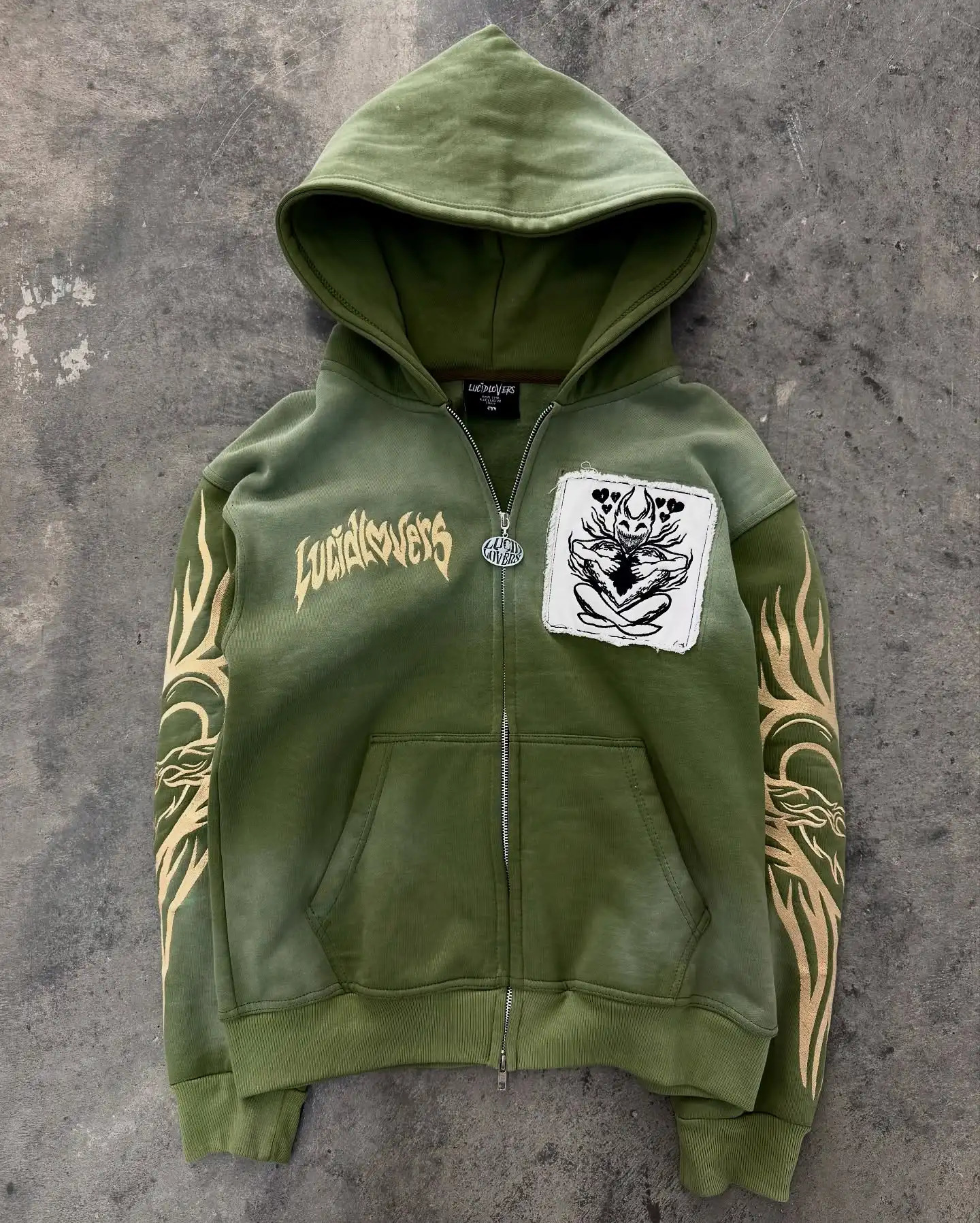 American Hip Hop Joker Pattern Embroidered Zipper Hoodie Women Street Y2K Punk Fleece Padded Sweatshirt Unisex Casual 251225