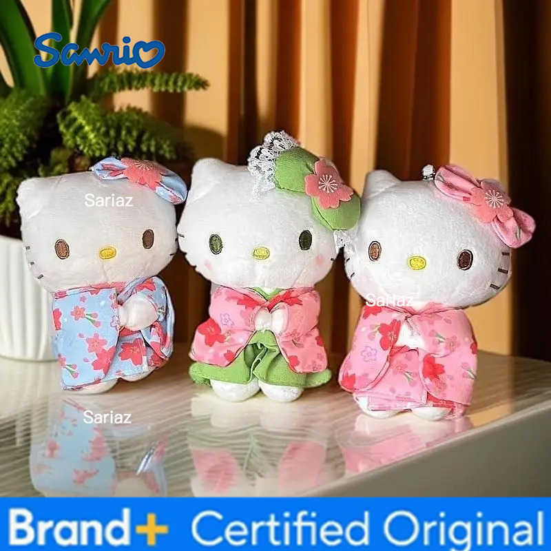 Sanrio New Japan Matcha Kimono Hello Kitty Limited Plush Doll Girl Bag Sanrios Pendant Anime Kawaii KT Car Keychain Decoration Gift H251225