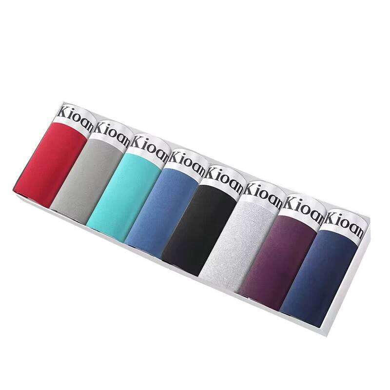 8PCS Sexy Men's Underwear Solid Color Underpants Soft Fabric Boxer Shorts New Fashion Breathable Men Panties X251225