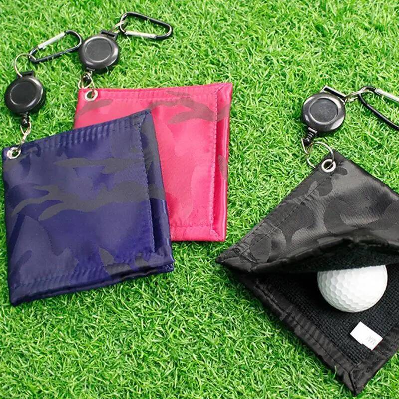 Club Cleaning Portable Bag Towel With Carabiner Clip Golf Accessories Cleaner Tool For Golfers Men Women Quickly
