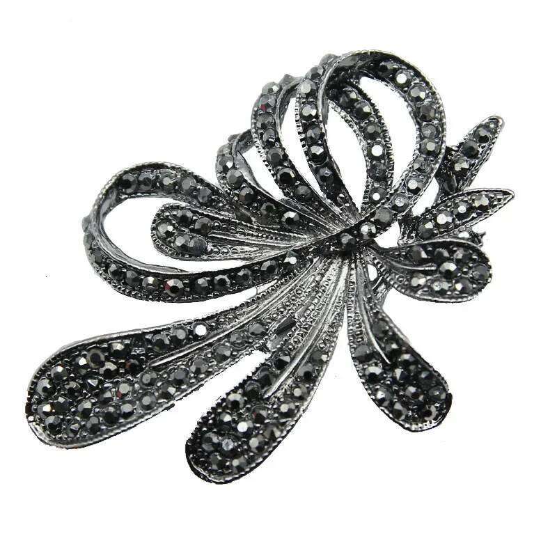 women retro black bow brooch fashion suit accessories pins 25N1225