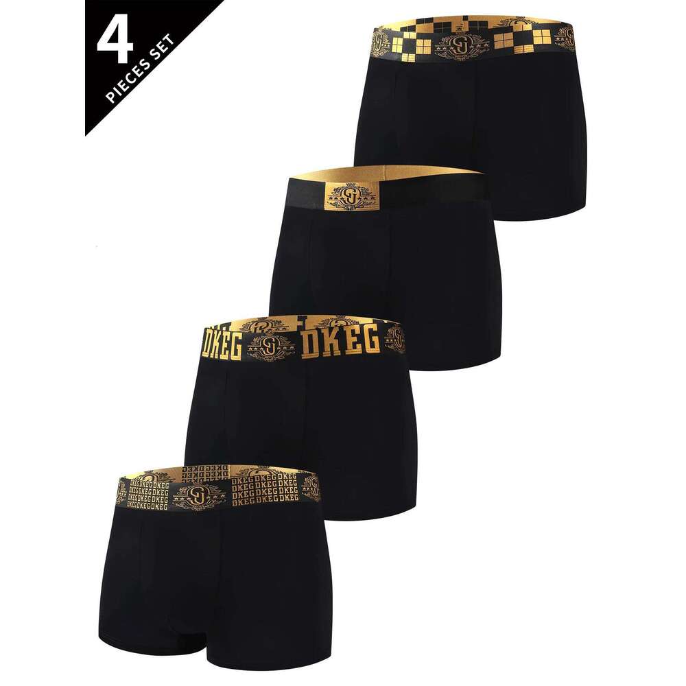DKEG light black gold men's ice cool feeling underwear boys anti-bacterial crotch shorts head 4 combination X251225