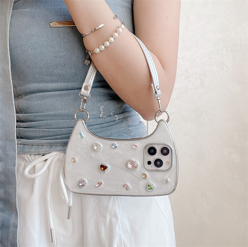 ins Light Luxury Sparkling Diamond Handbag Compatible with iPhone 17 Pro Max Apple 16/15/14 Phone Case
