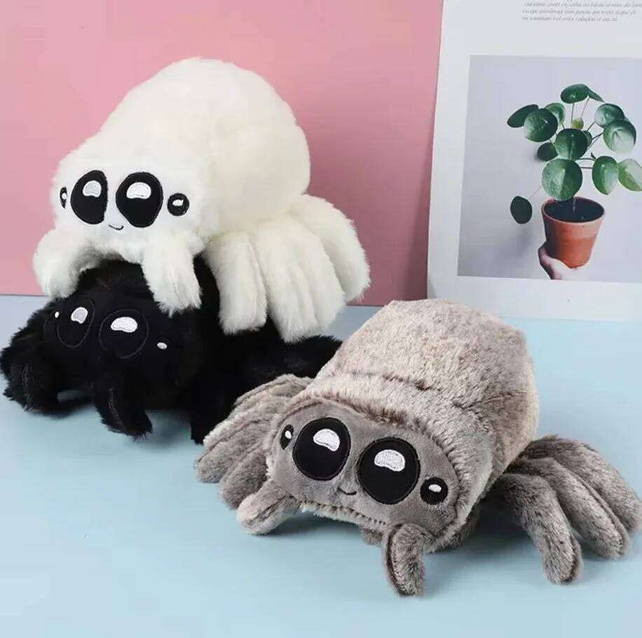 Lucas Friend Plush Kawaii Black White Spider Doll Home Decoration Pillow Soft Stuffed Halloween Gifts Toy for Kids X251225