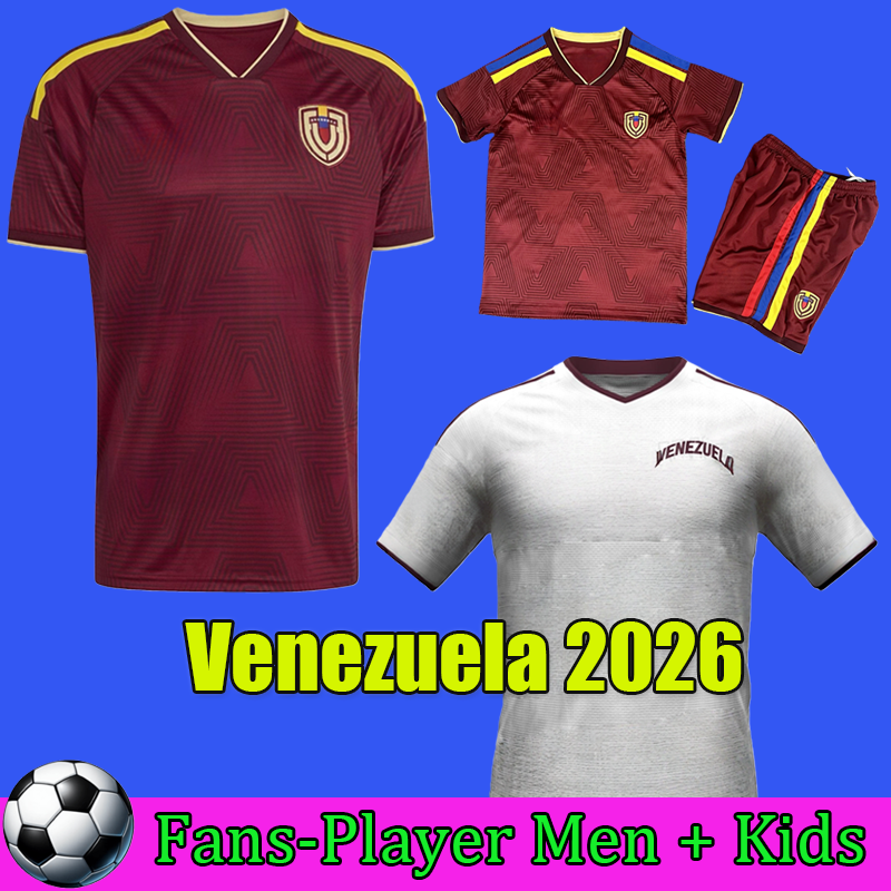 Venezuela 2026 soccer jersey Mens Home away Kit football shirts sets red