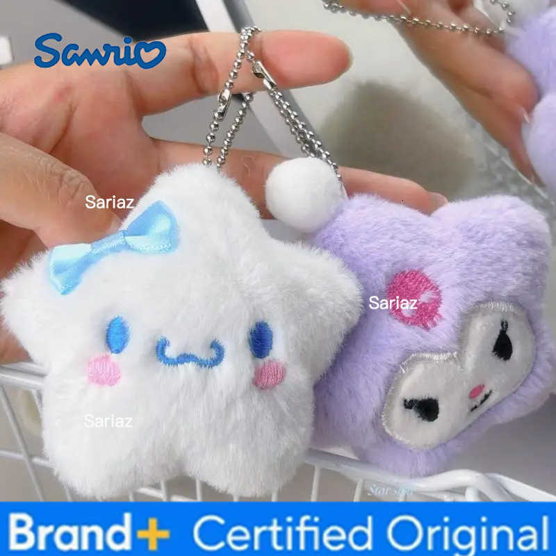 Sanrio My Melody Kuromi Piano Stars Kawaii Cartoon Keychain Cinnamoroll Plush Toys Pendant Girls Kids Birthday Gift Decoration H251225
