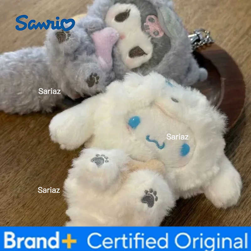Sanrio Cute Kuromi Melody Fluffy Plush Toys Keychain kawaii Plush Pendant Long Tail Cinnamoroll Kitty Small bag Accessories toy H251225