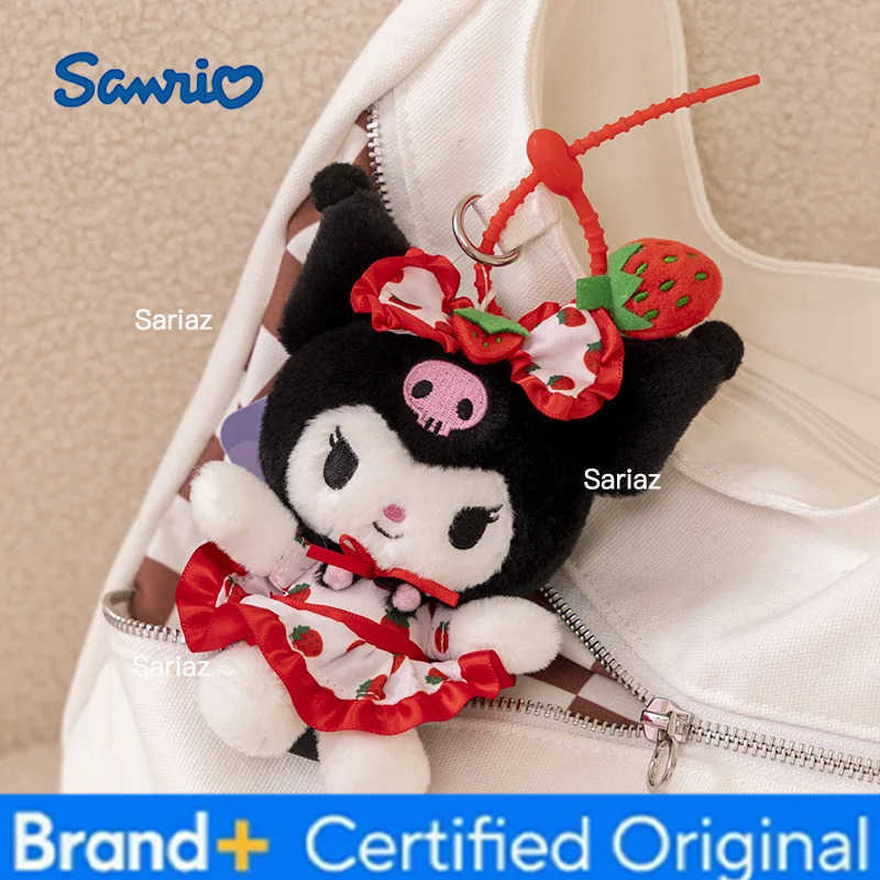 Sanrio 12cm Genuine Small Pendant My Melody Kuromi Cinnamoroll Hellokitty Plush Keychains Christmas Birthday Gifts For Kid H251225